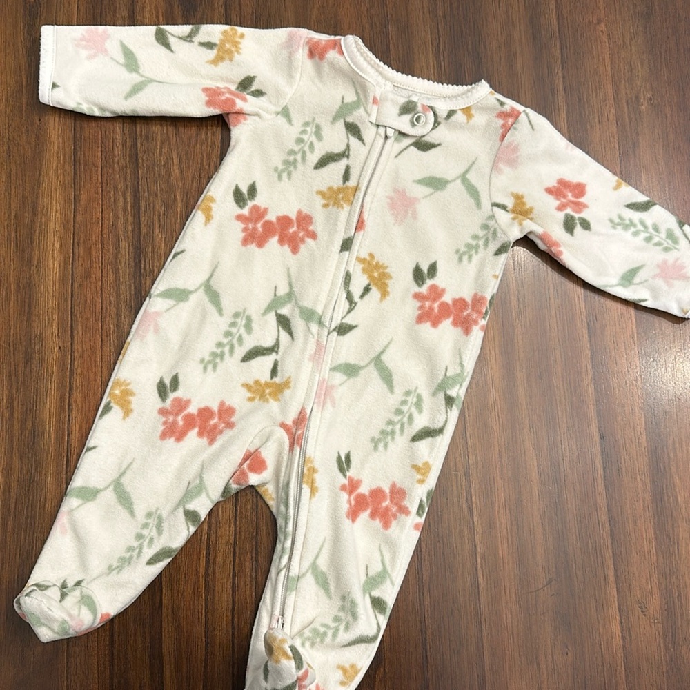 Carters floral fleece onesie